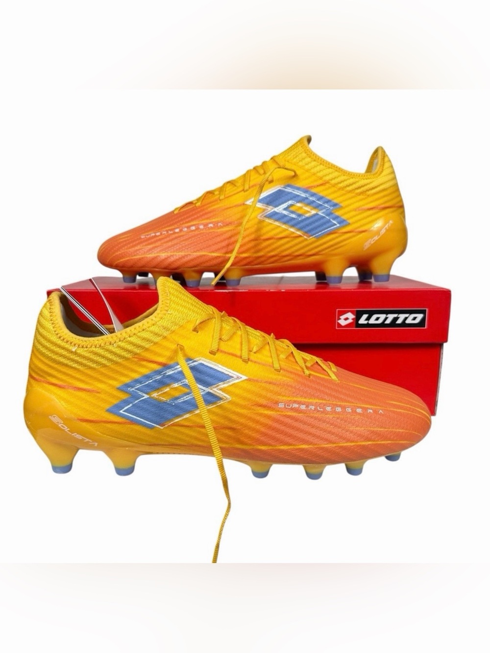 Lotto Solista 200 IX FG Soccer Cleats Men's Yellow Orange Size 10